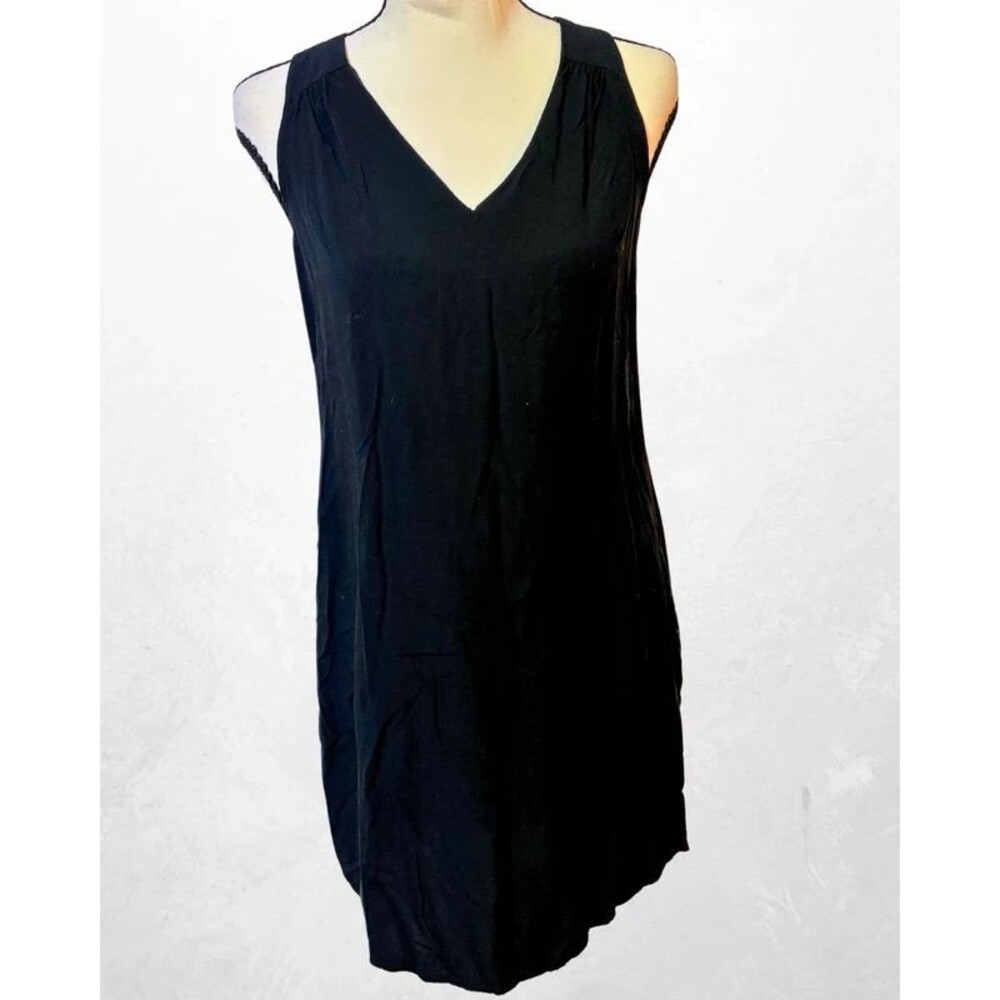Old Navy Black Sleeveless Dress Size XS Keyhole Back V Neck Shift Tank